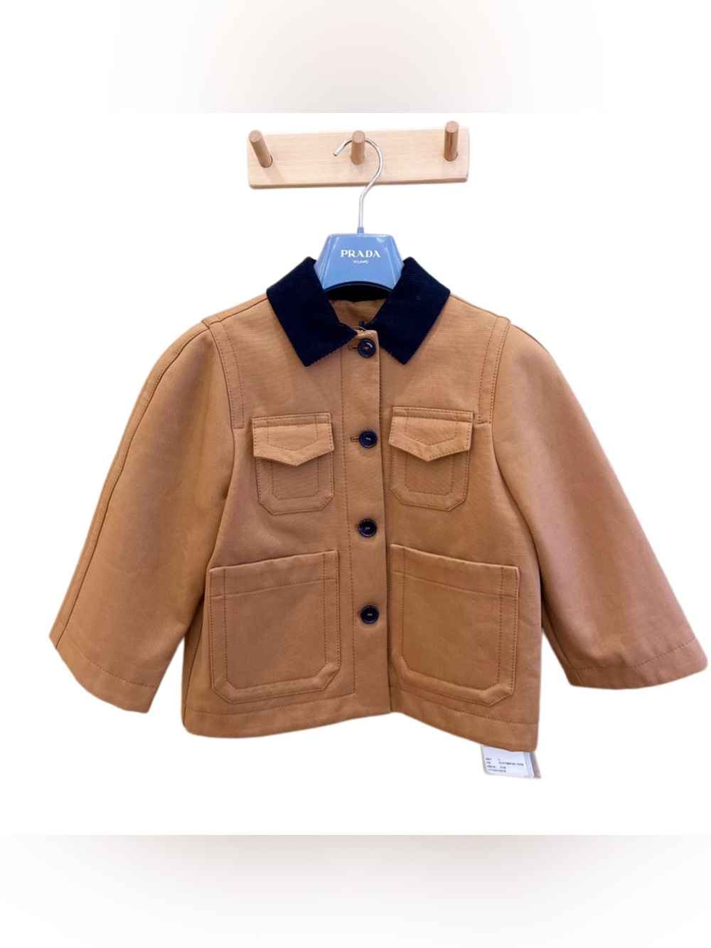 🚩steal Loewe Tan Jacket with Black Collar